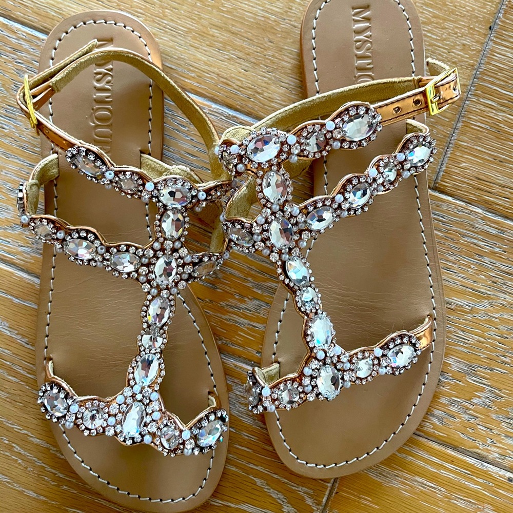 Mystique Maui Flat Sandal Rose Gold sz 9